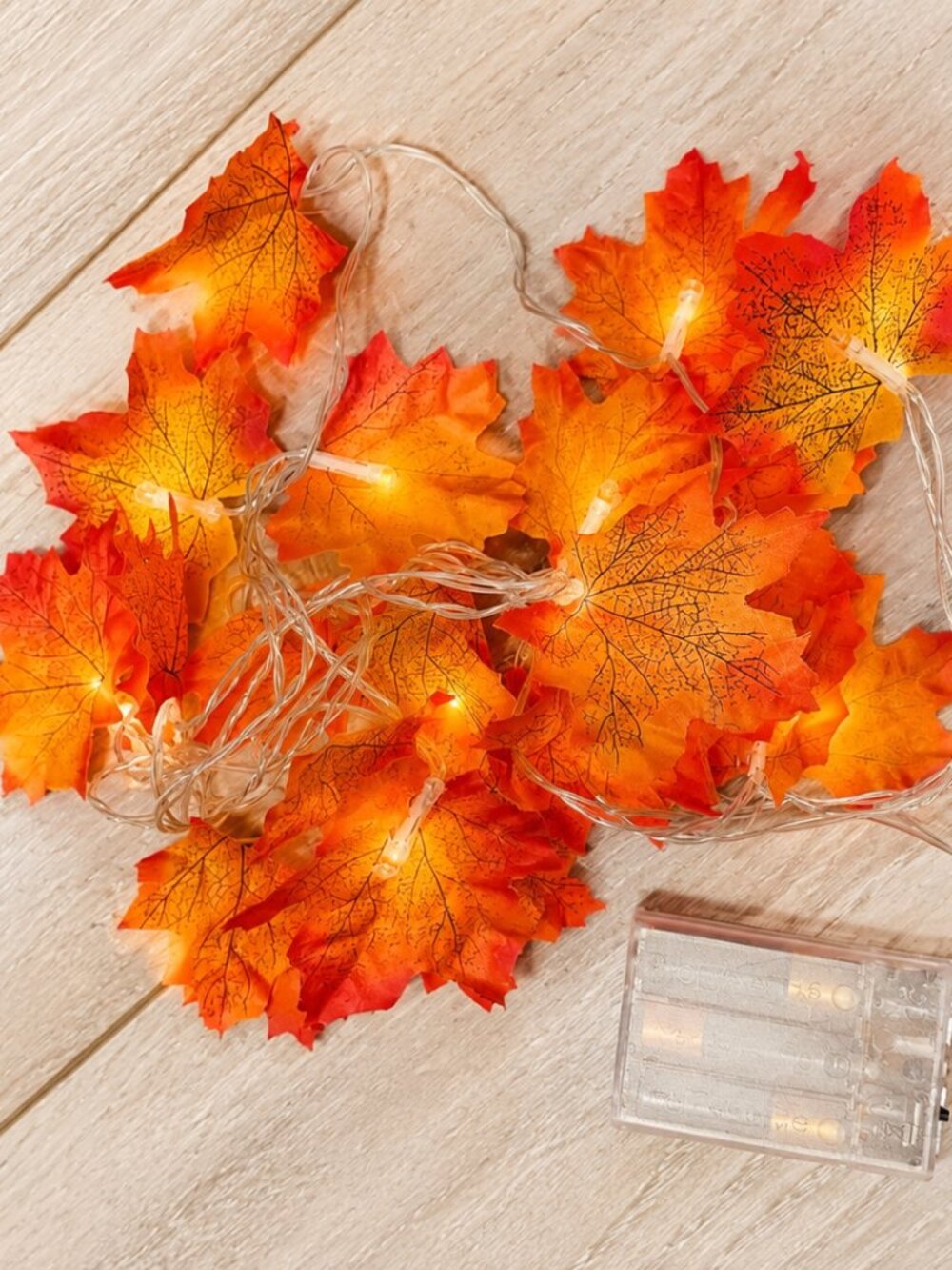 Fall Maple Leaf String Lights – Battery Operated Autumn Décor